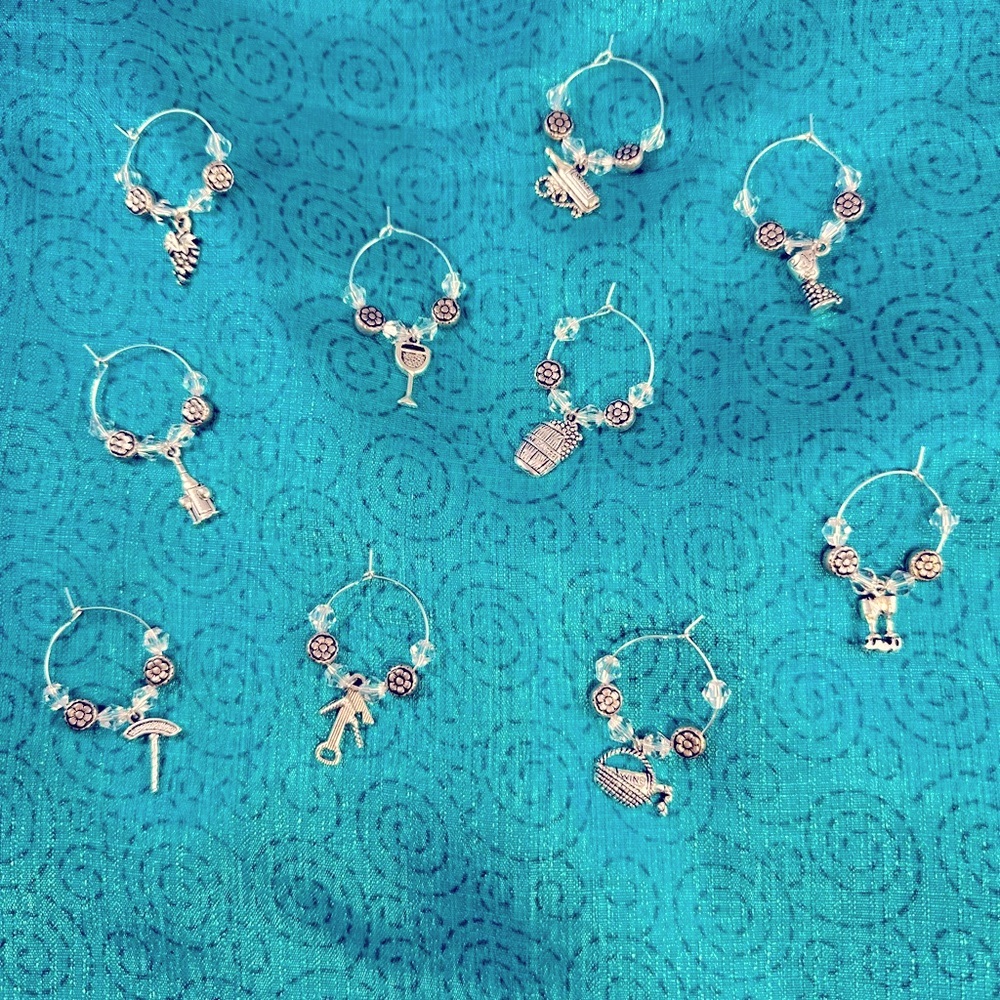 WINE GLASS CHARMS. Set of 4.